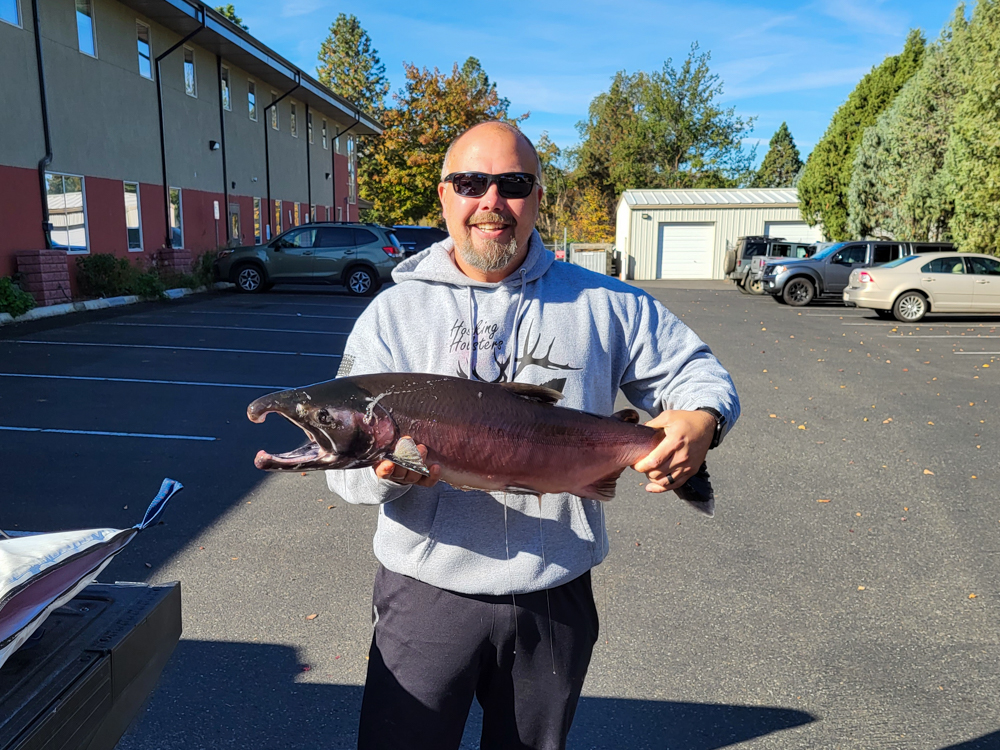 Matt Hosking with his new Idaho state record 11.78-pound coho salmon