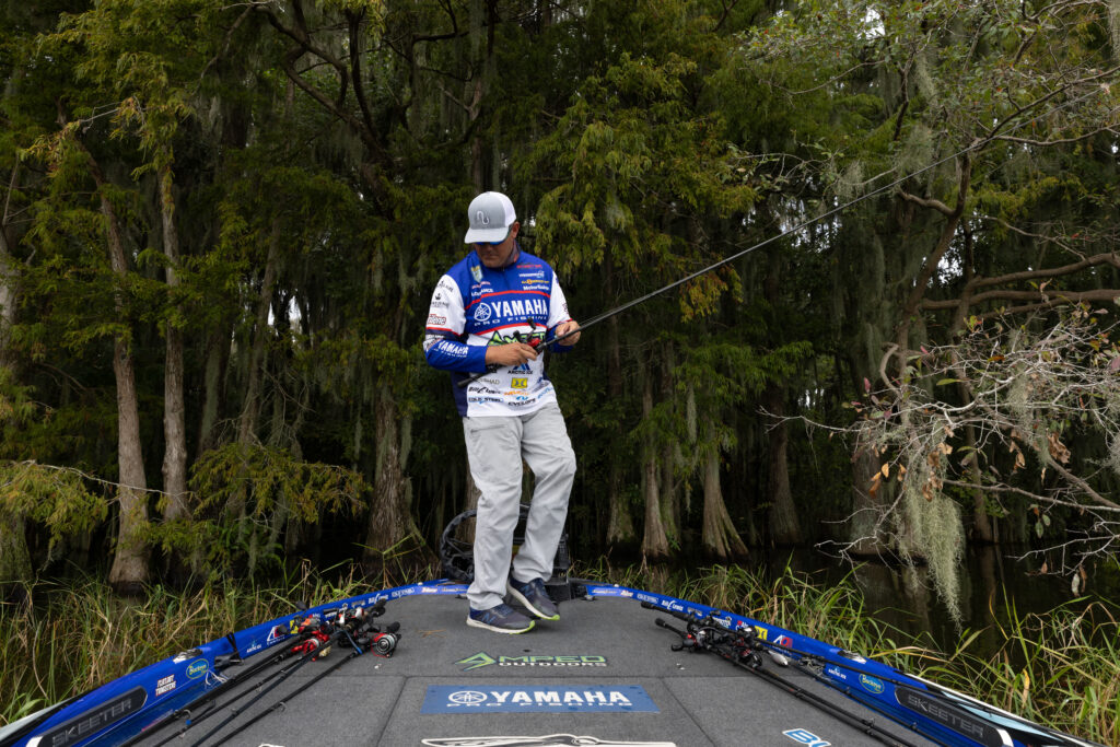 Pro angler Blake Smith wears Mission Culture Inc. on his sleeve